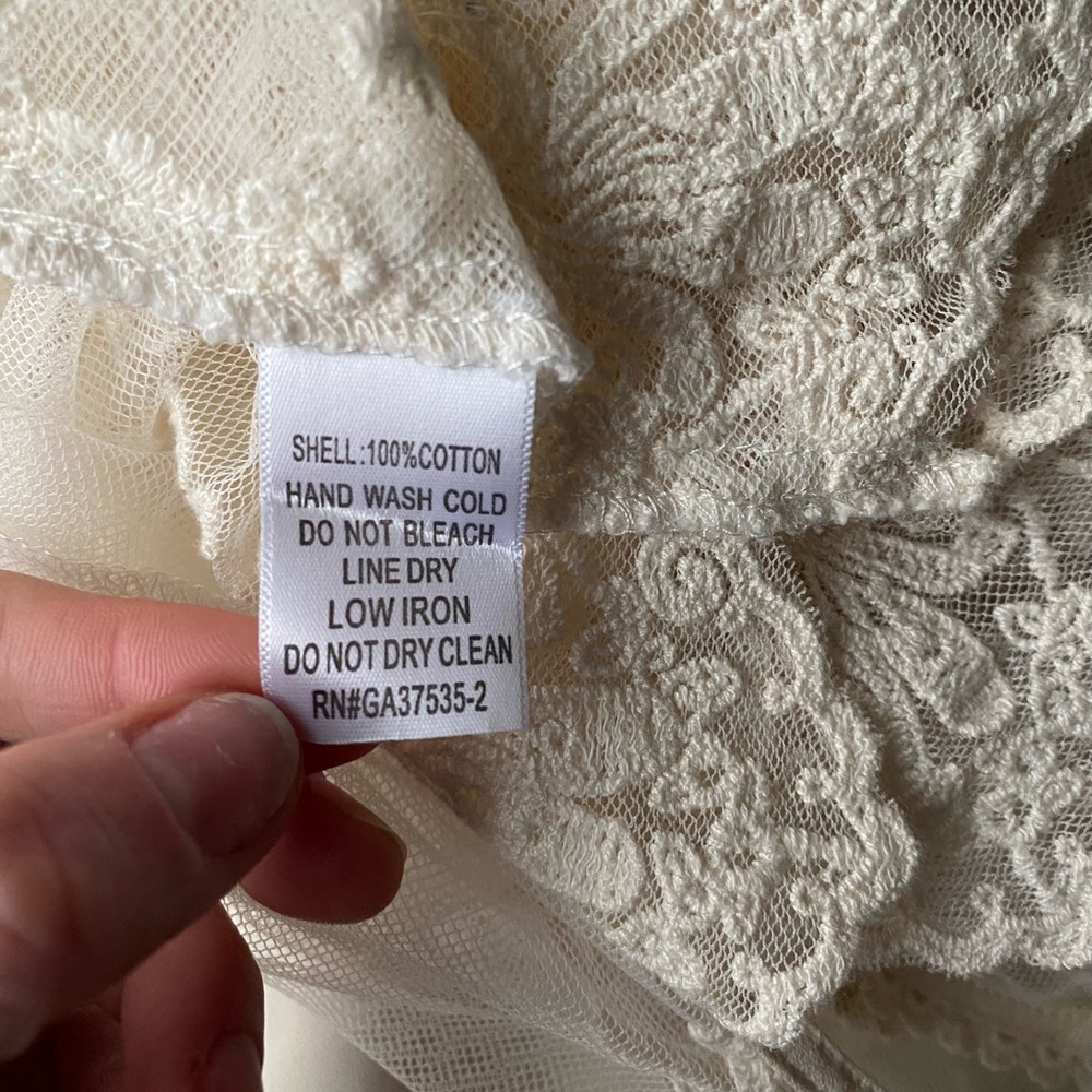 Monteau Cream White Sheer Bow Lace Tank Top Ballet Vintage - Picture 10 of 10